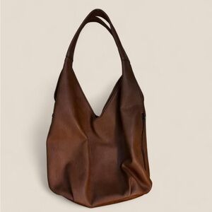 Elegant Brown Leather Tote Bag